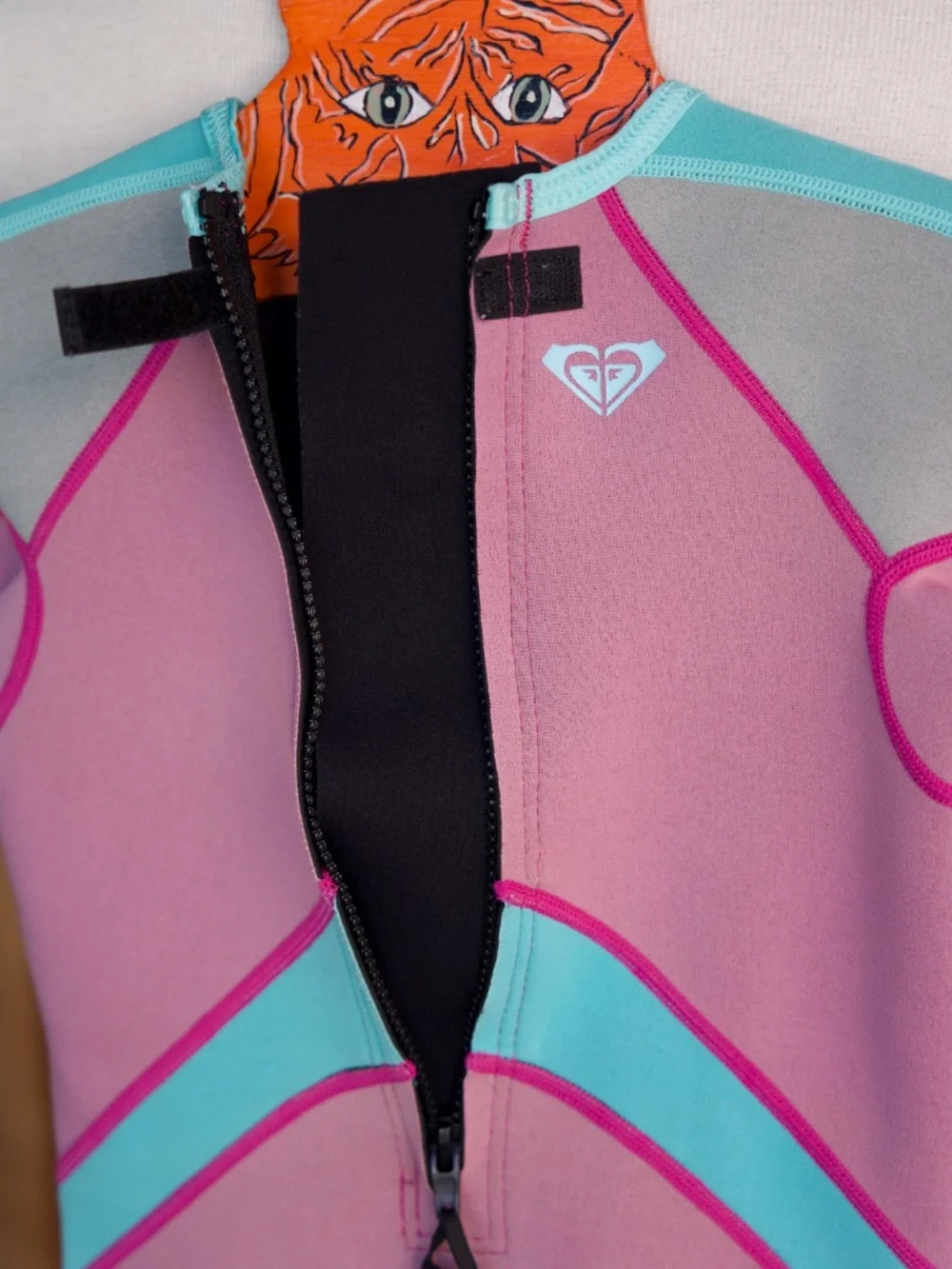 Roxy Pink & Teal Shorty Surfing Wetsuit Kid's 4Y-6Y